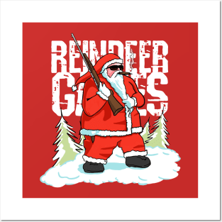 Reindeer Games - Santa Hunting Rudolph Posters and Art